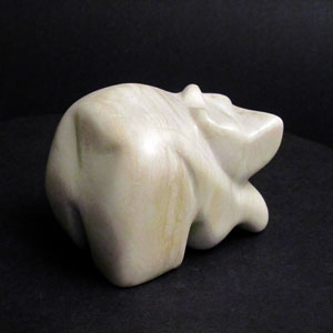 "Hey There" - white alabaster bear